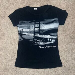 Black and Gray San Francisco Short Sleeve T-shirt, XS